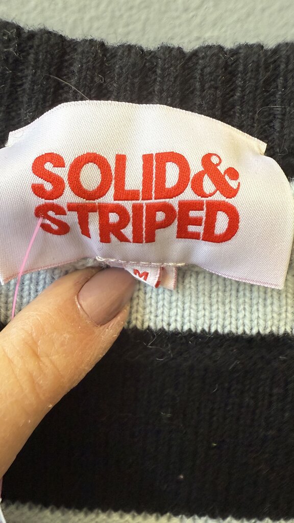 Wool Cashmere Stripe Crop Sweater