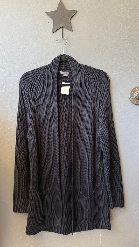 Heavy Cotton Ribbed Cardigan Sweater