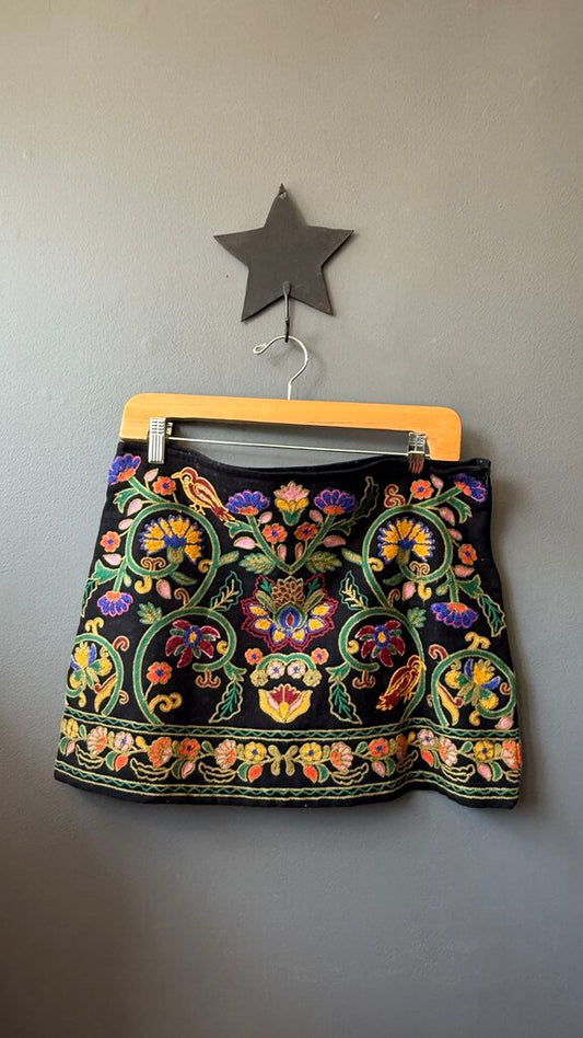 Embroidered Mini Skirt