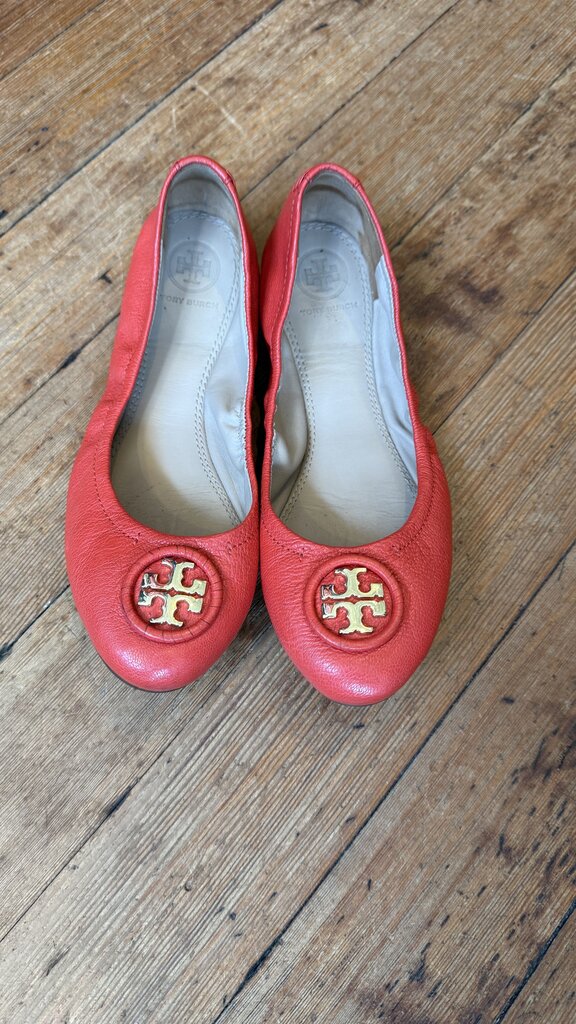 Whipstitch Leather Logo Flats