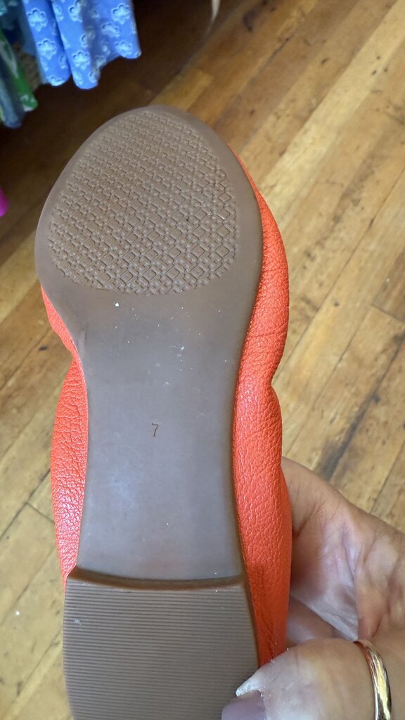 Whipstitch Leather Logo Flats