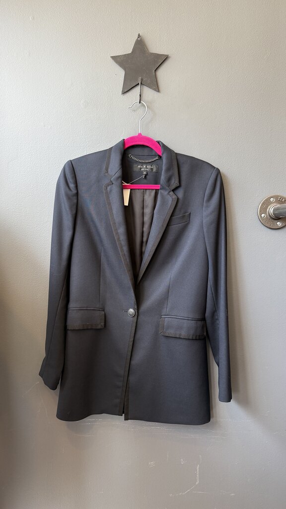 Longline Grosgrain Trim Blazer