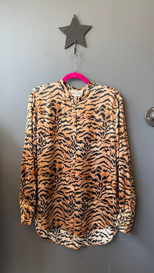 Silk Animal Print Blouse