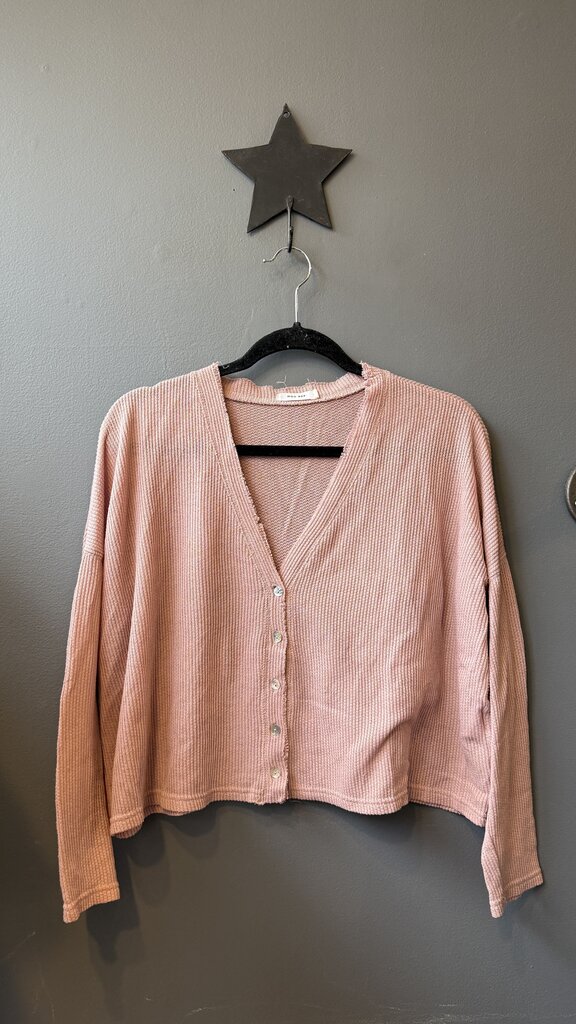 Waffle V neck Cardigan
