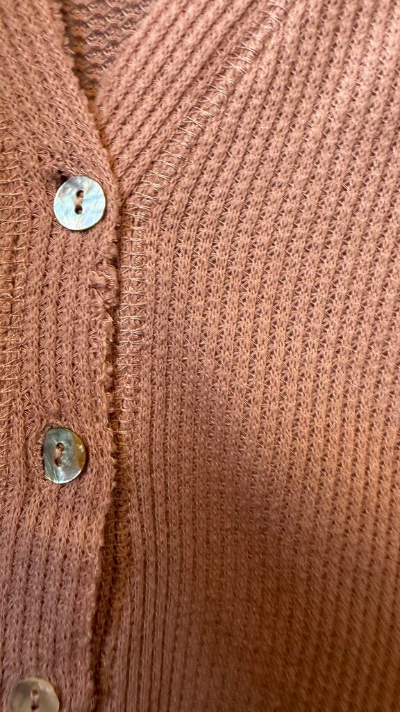 Waffle V neck Cardigan