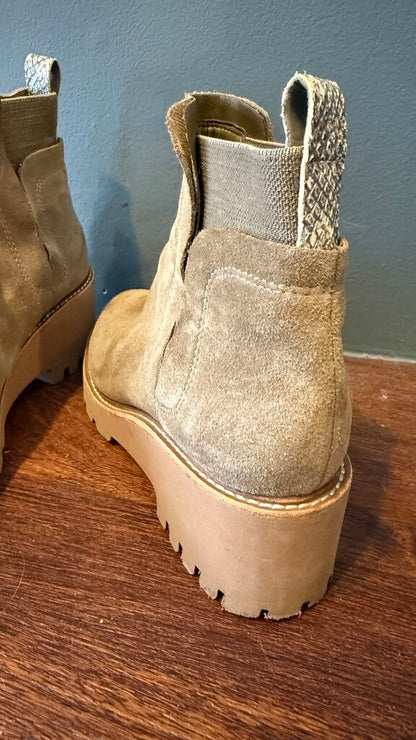 Lug Sole Suede Booties