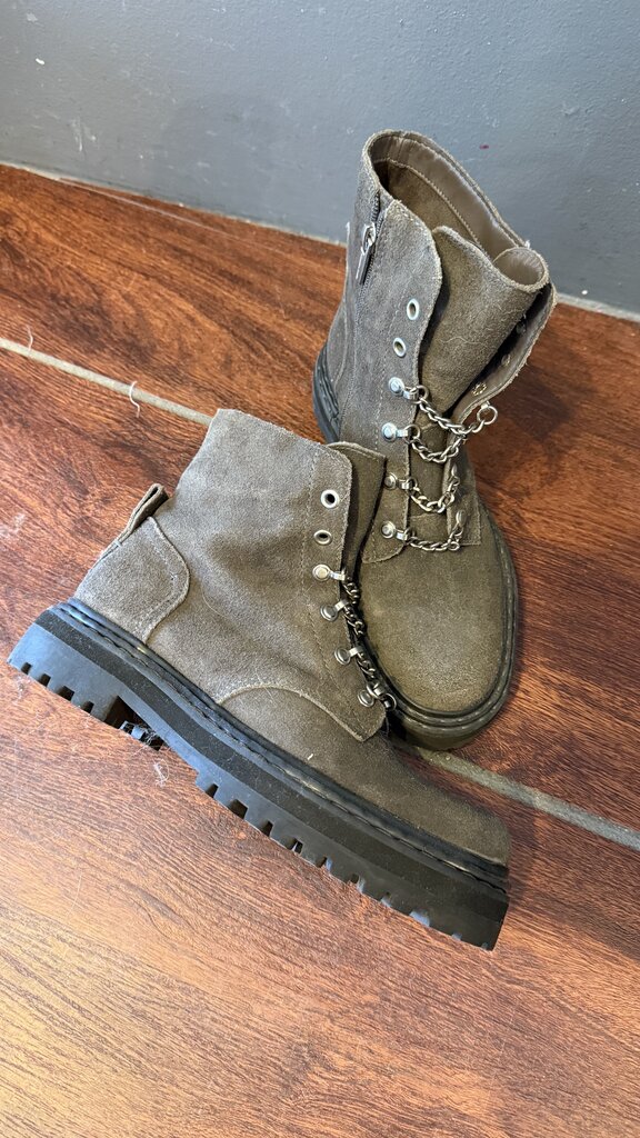 Suede Lace Up Booties