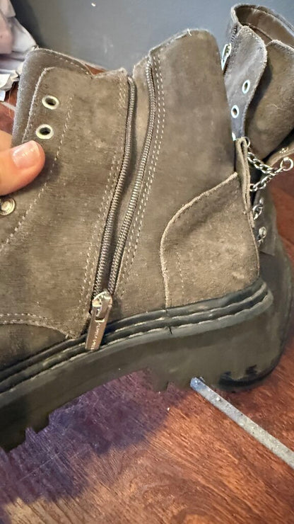 Suede Lace Up Booties