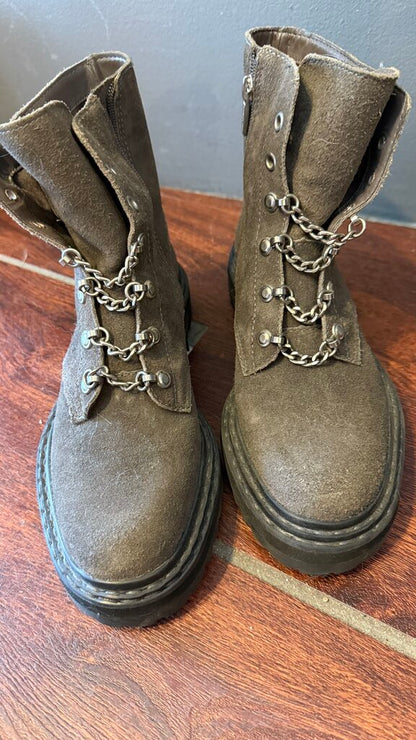 Suede Lace Up Booties