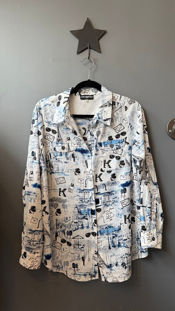 Printed Button Up Shirt