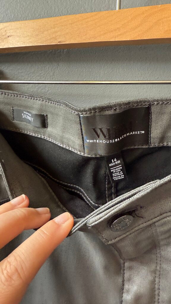 Coated High Rise Skinny Jeans