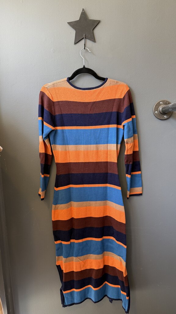 Stripe Knit Midi Dress