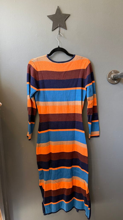 Stripe Knit Midi Dress