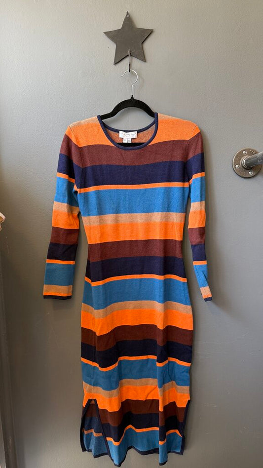 Stripe Knit Midi Dress