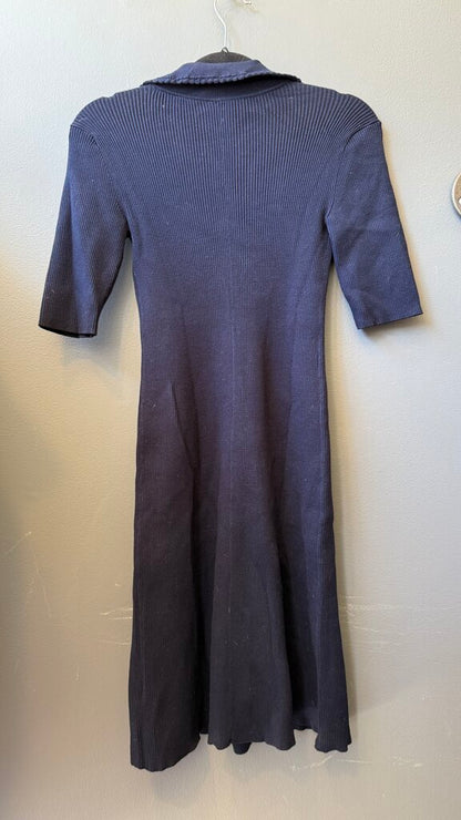 Ribbed Button Front Midi Dress