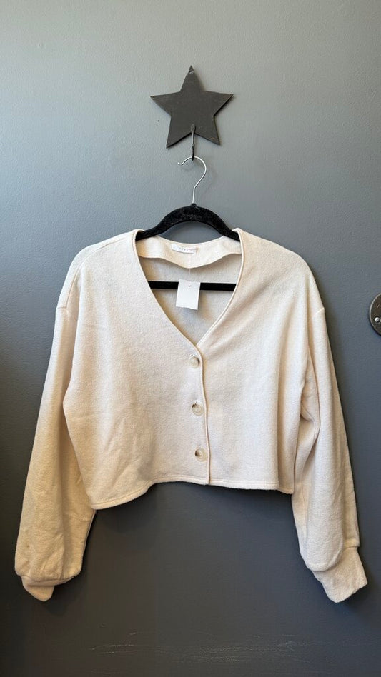 Crop Vneck Cardigan Sweater