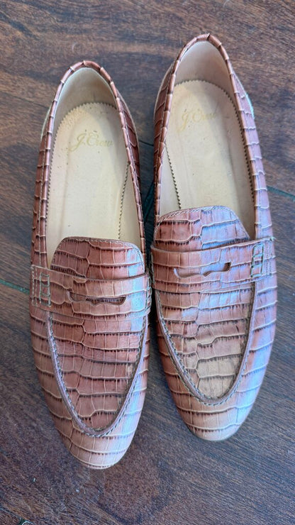 Croc Embossed Penny Loafers