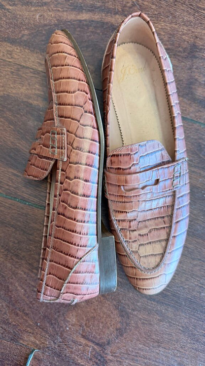 Croc Embossed Penny Loafers