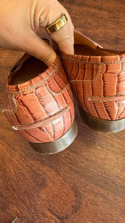 Croc Embossed Penny Loafers