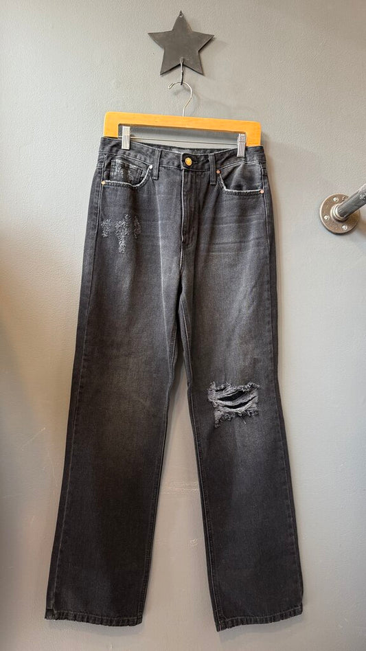 Straight Leg Black Jeans