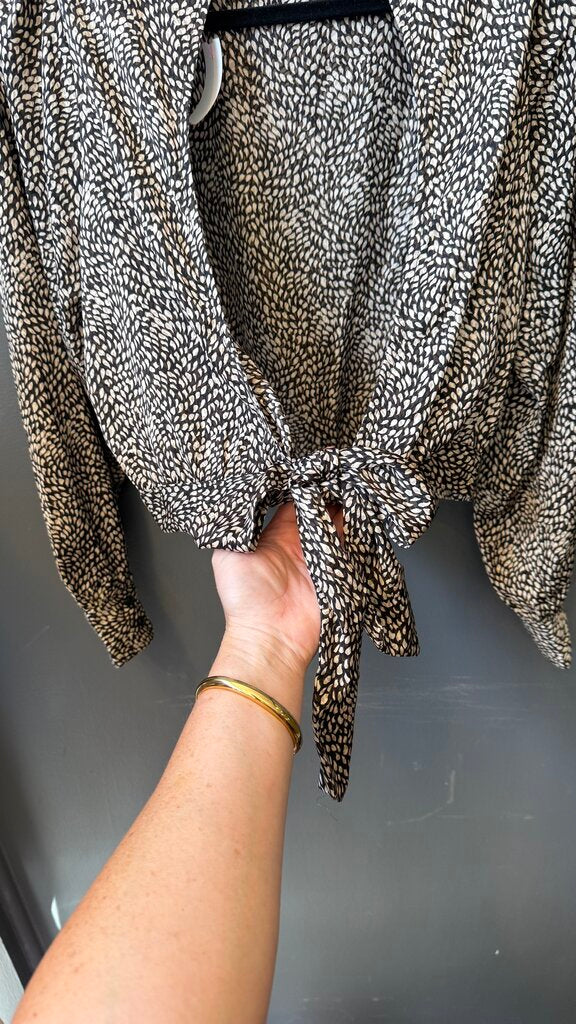 Wrap Back Mockneck Blouse