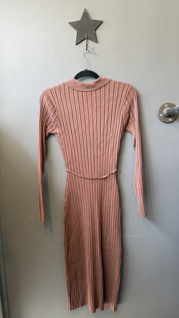 Ribbed Knit Midi Shirtdress