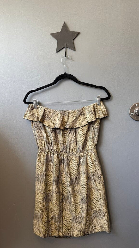 Silk Ruffle Strapless Dress