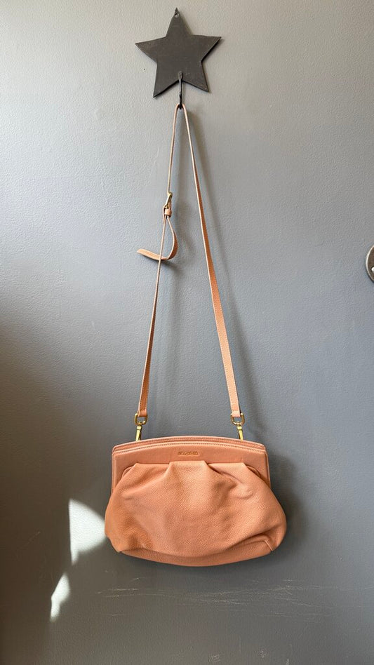 Leather Hinge Clutch Crossbody