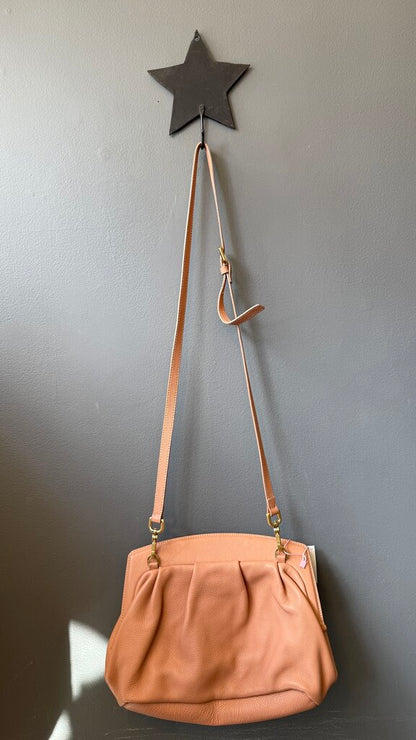 Leather Hinge Clutch Crossbody