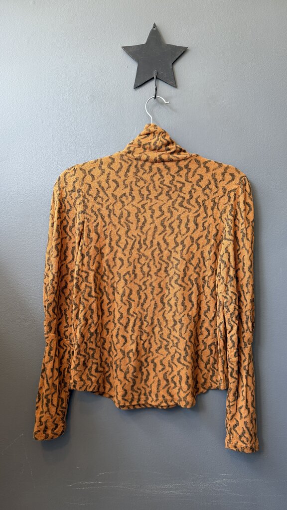 Printed Knit Turtleneck Top