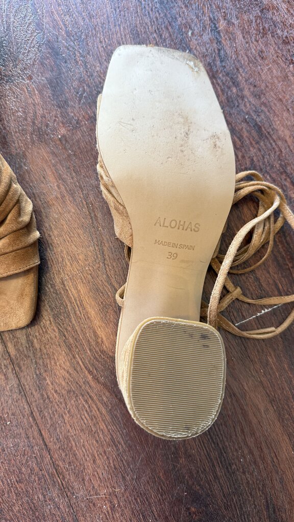 Suede Wrap Heel Sandals