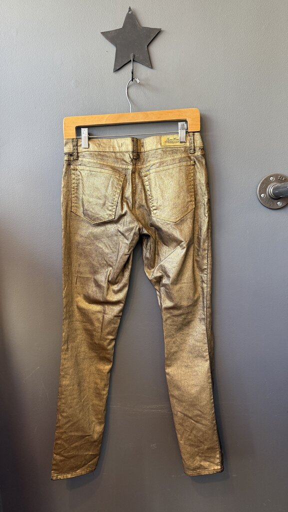 Gold Metallic Skinny Jeans