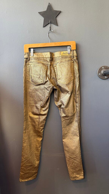 Gold Metallic Skinny Jeans