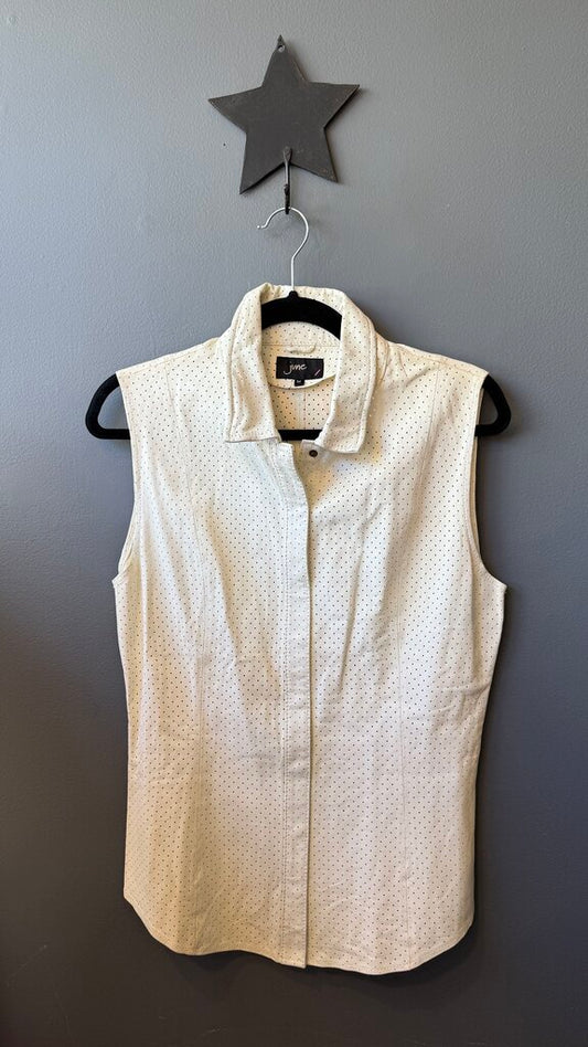 Perforated Leather Sleeveless Top