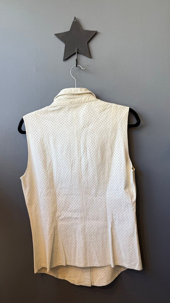Perforated Leather Sleeveless Top