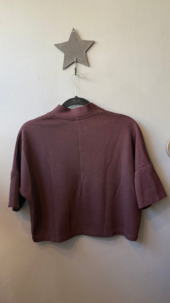 Textured Mockneck Crop Top