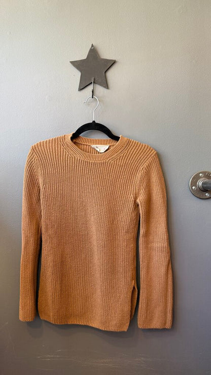 Cotton Ribbed Crewneck Sweater