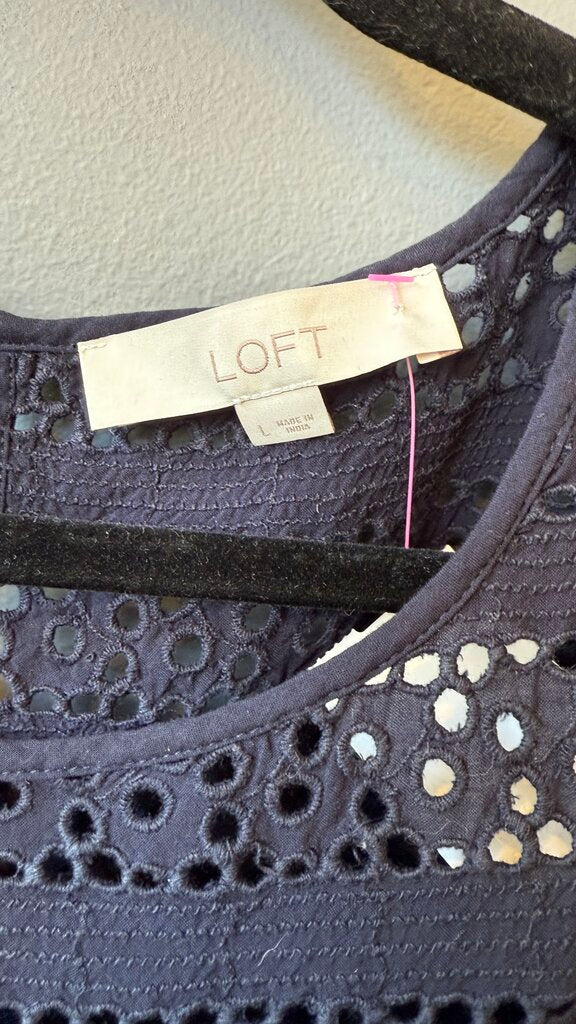 Eyelet Neckline Blouse