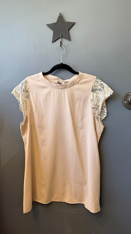 Lace Cap Sleeve Blouse