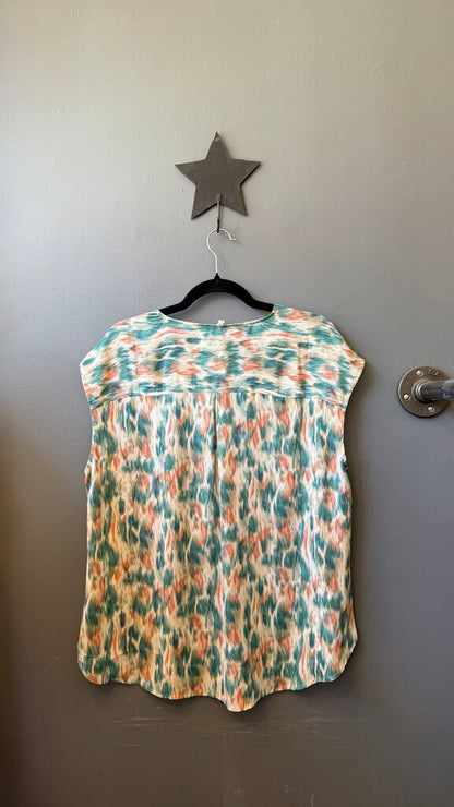 Watercolor Vneck Blouse