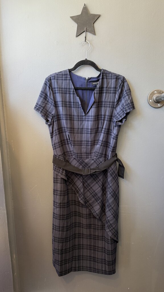 Plaid Ruffle Midi Dress