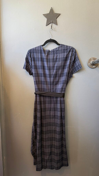 Plaid Ruffle Midi Dress