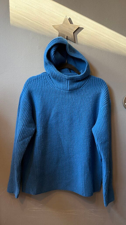 Ribbed Cashmere Hoodie Sweater