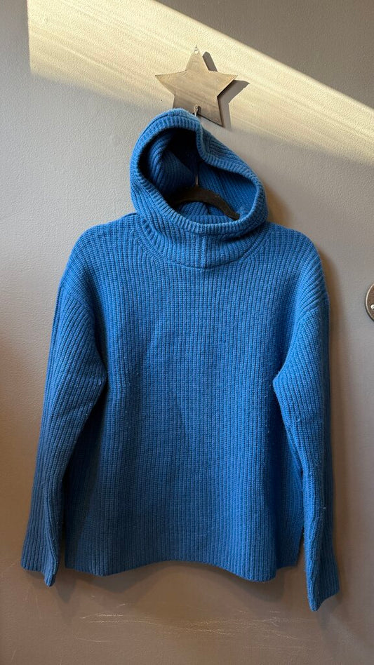 Ribbed Cashmere Hoodie Sweater