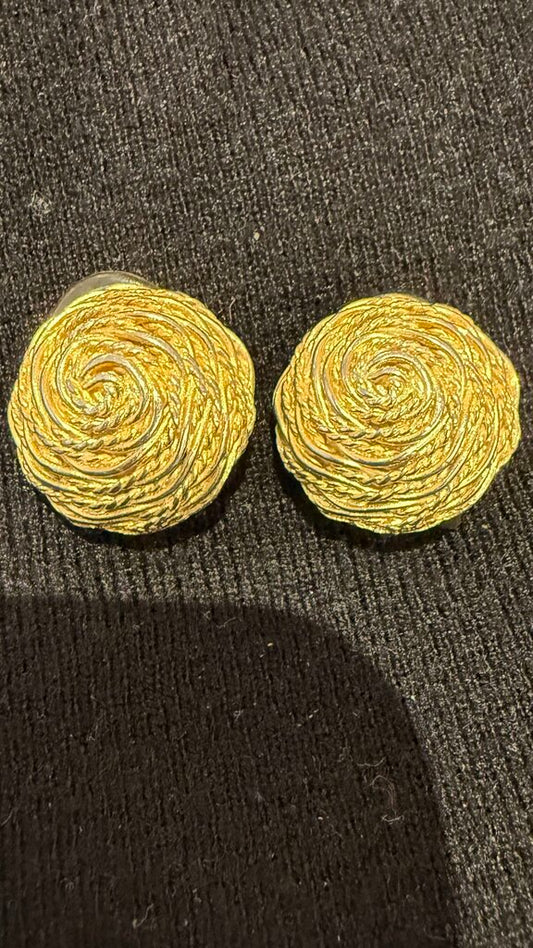 Round Braided Clip On Earrings