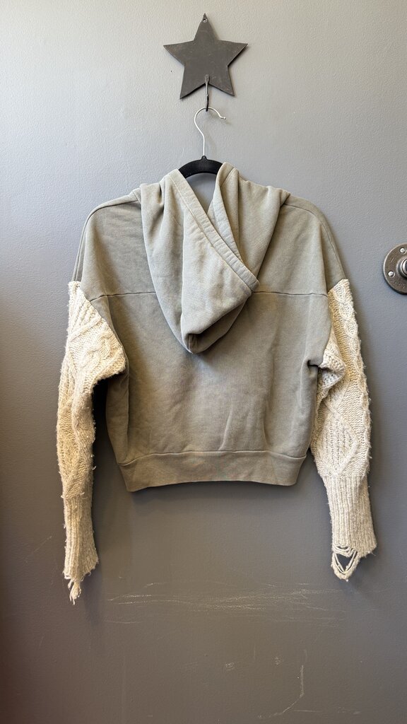 Sweater Sleeve Zip Up Hoodie