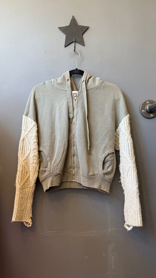 Sweater Sleeve Zip Up Hoodie
