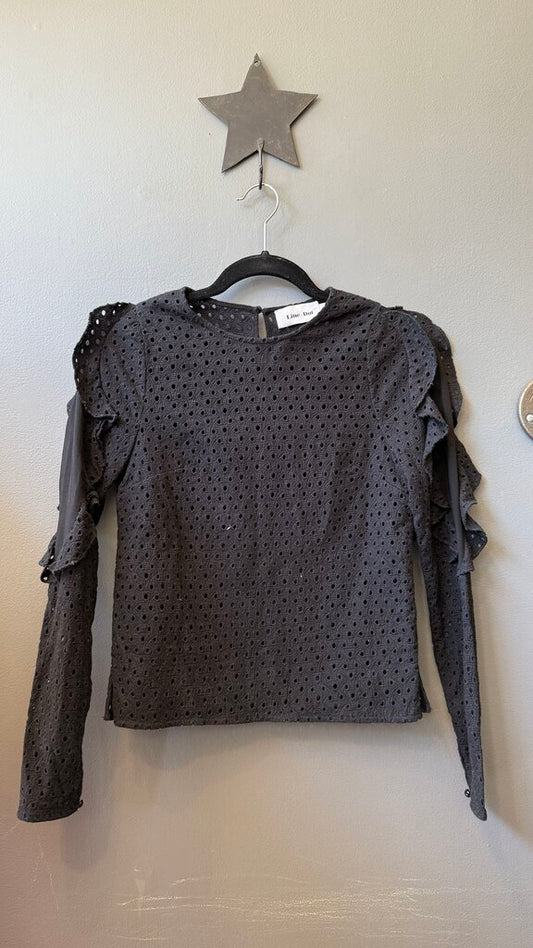 Eyelet Ruffle Sleeve Top