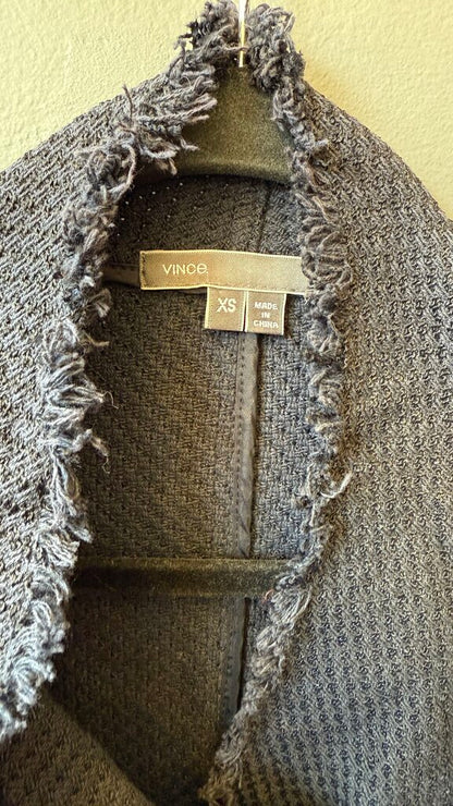 Fringe Hem Tweed Moto Jacket