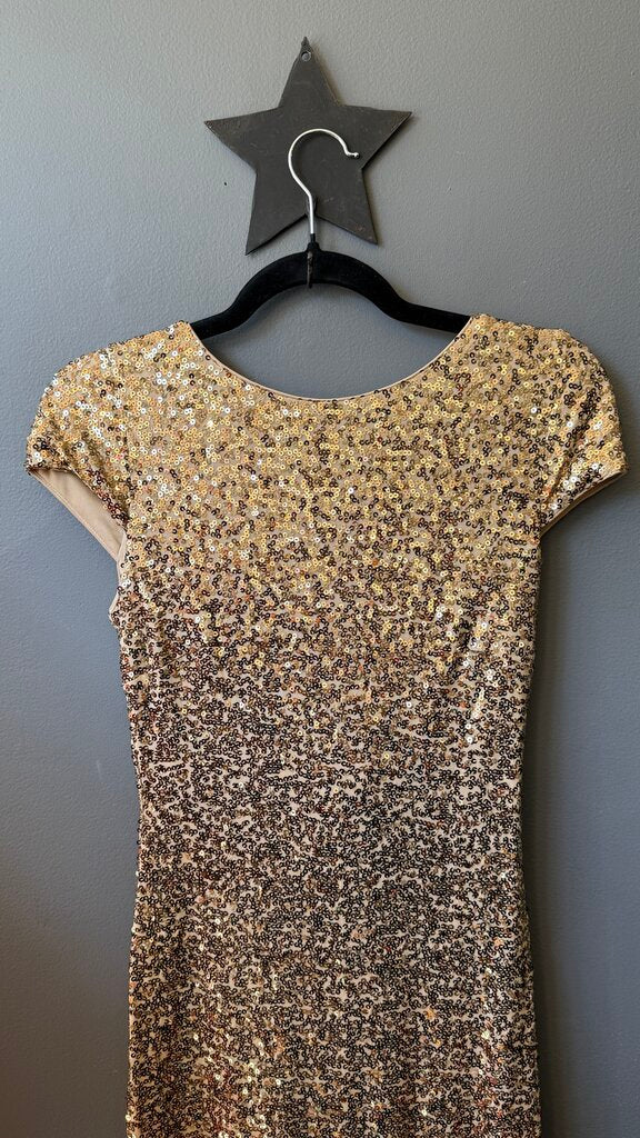 Sequin Cowlback Maxi Gown Dress